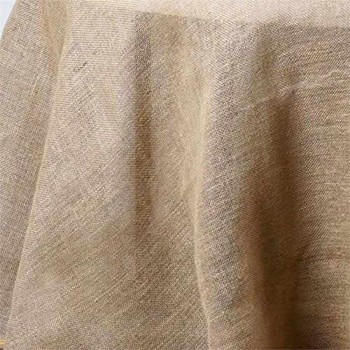 Balsacircle 132-Inch Natural Brown Burlap Jute Rustic Round Tablecloth Country Chic Wedding Party Dining Room Home Table Linens